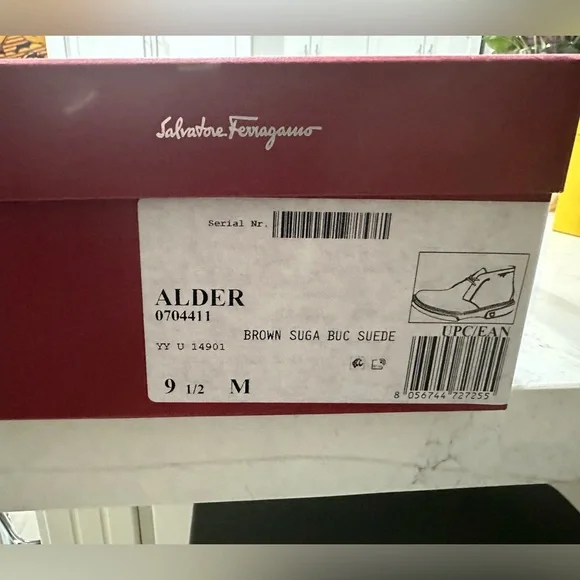 Authentic Salvatore Ferragamo Alder Suede Ankle Lace-Up Boots Size 9.5 - Picture 3 of 12